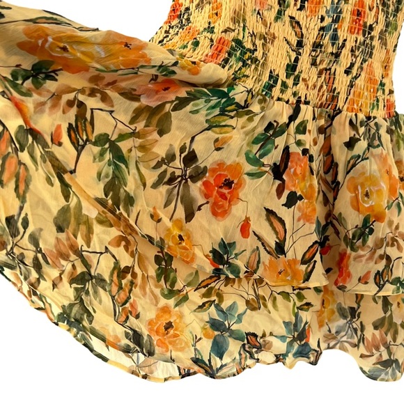 RAYS FOR DAYS Darya Romper Dress in Floral Yellow Size M - Picture 6 of 11